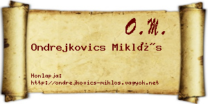 Ondrejkovics Miklós névjegykártya