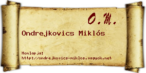 Ondrejkovics Miklós névjegykártya