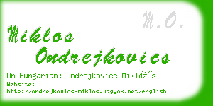 miklos ondrejkovics business card